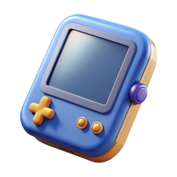 fascinating art deco A portable game console, handheld device. NO BACKGROUND with Transparent Background. luxury png