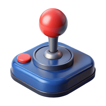 passionate enchanting A retro arcade joystick. NO BACKGROUND with Transparent Background. studio quality png
