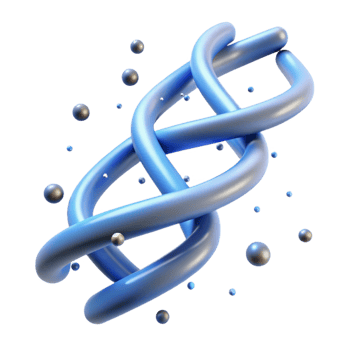 signature creative A stylized DNA double helix made of light particles. NO BACKGROUND with Transparent Background. sharp png