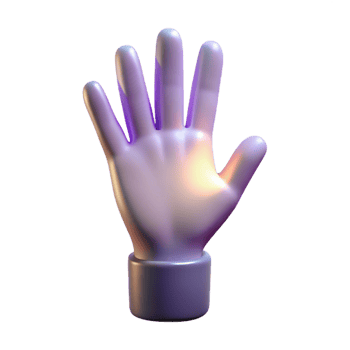 notable classic A single, stylized hand reaching upwards, made of light. NO BACKGROUND with Transparent Background. 8K png