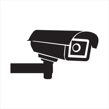 Security Surveillance Camera black silhouette vector