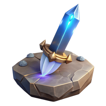wonderful bold abstract A gleaming magical sword, embedded in a stone. NO BACKGROUND with Transparent Background. artisan png