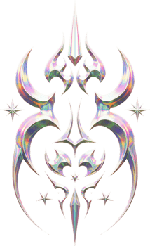 Holographic Chrome Crest in Stylized Y2K Fashion png