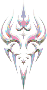 Retro Chrome Emblem in Iridescent Y2K Aesthetic png