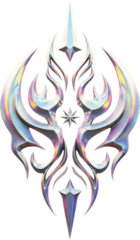 Futuristic Y2K-Inspired Chrome Symbol with Edgy Look png