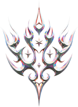 Y2K Chrome Icon with Iridescent Holographic Style png