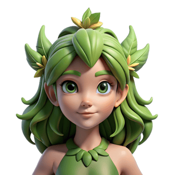 stunning romantic geometric A graceful dryad with leafy hair, NO BACKGROUND with Transparent Background. crisp png