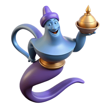 wonderful memorable A powerful djinn emerging from a lamp, NO BACKGROUND with Transparent Background. png