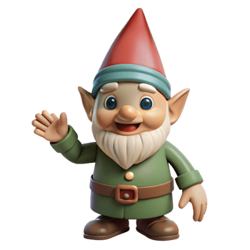 enchanting coastal A playful gnome with a pointed hat, NO BACKGROUND with Transparent Background. 8K png