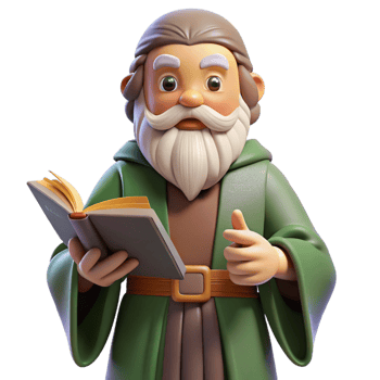 sought-after elegant A wise old sage with a book, NO BACKGROUND with Transparent Background. premium png