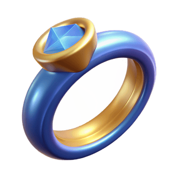 mesmerizing romantic minimalist A single, enchanted ring, NO BACKGROUND with Transparent Background. artisan png