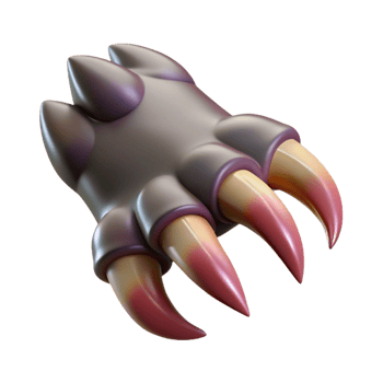 striking passionate gothic A fierce werewolf claw, NO BACKGROUND with Transparent Background. studio quality png