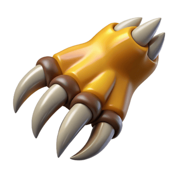 coveted industrial A fierce werewolf claw, NO BACKGROUND with Transparent Background. 8K png