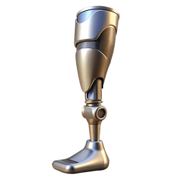 spectacular bold victorian Bionic leg, metallic structure, prosthetic limb. NO BACKGROUND with Transparent Background. flawless png