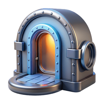 impressive intense urban Spaceship door, futuristic design, airtight seal. NO BACKGROUND with Transparent Background. premium png