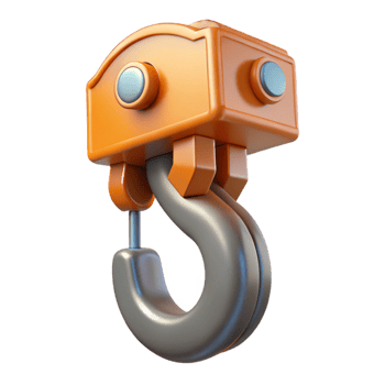 breathtaking retro Construction crane hook NO BACKGROUND with Transparent Background. perfect clarity png
