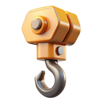 enchanting distinctive Construction crane hook NO BACKGROUND with Transparent Background. png