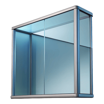 romantic spectacular Glass curtain wall panel NO BACKGROUND with Transparent Background. expertly shot png