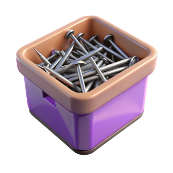 spectacular tranquil renaissance Box of nails NO BACKGROUND with Transparent Background. crisp png
