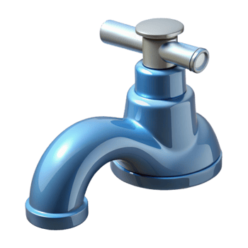 intense vibrant Bathroom faucet NO BACKGROUND with Transparent Background. sharp png