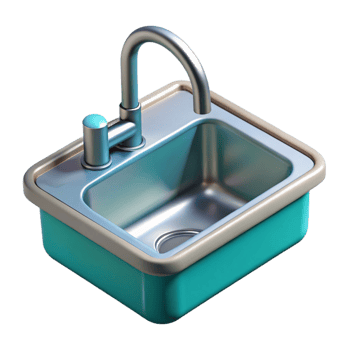 distinctive futuristic Kitchen sink NO BACKGROUND with Transparent Background. top-tier png