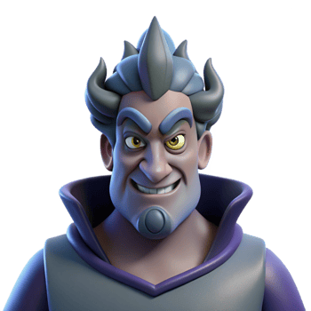 whimsical striking Hades, God of the Underworld, stern expression, NO BACKGROUND with Transparent Background. artisan png