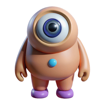 beautiful tranquil surreal Cyclops, one-eyed giant, NO BACKGROUND with Transparent Background. exclusive png