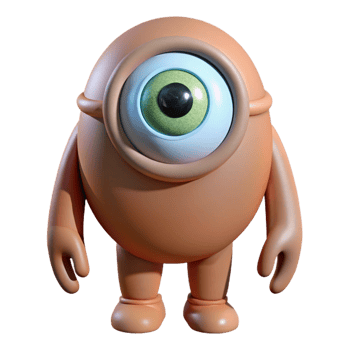 impressive gothic Cyclops, one-eyed giant, NO BACKGROUND with Transparent Background. expertly shot png