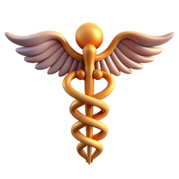 breathtaking traditional Caduceus, Hermes' staff, medical symbol, NO BACKGROUND with Transparent Background. refined png