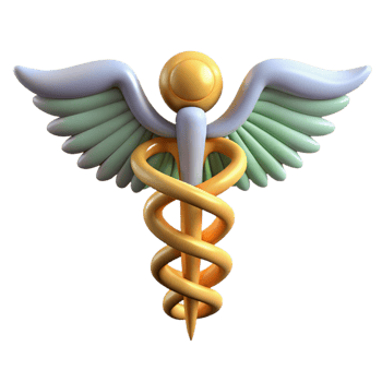 dreamy breathtaking Caduceus, Hermes' staff, medical symbol, NO BACKGROUND with Transparent Background. elite png