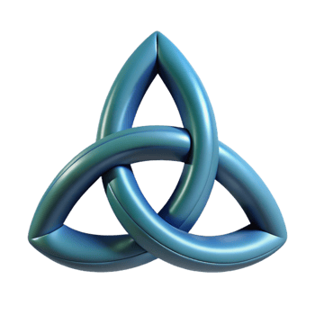 exquisite elegant Triquetra, Celtic symbol, trinity knot, NO BACKGROUND with Transparent Background. precision png