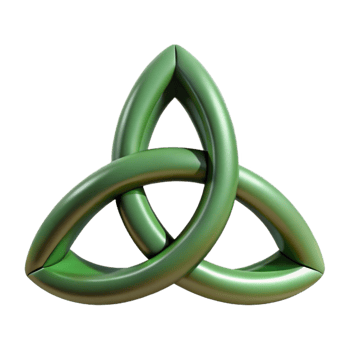 fascinating romantic avant-garde Triquetra, Celtic symbol, trinity knot, NO BACKGROUND with Transparent Background. high quality png