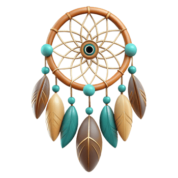 gorgeous distinctive Dreamcatcher, Native American, feathers, NO BACKGROUND with Transparent Background. png