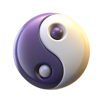 mesmerizing geometric Yin Yang symbol, Taoism, balance, NO BACKGROUND with Transparent Background. luxury png