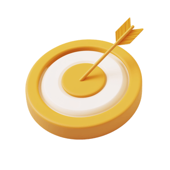 Isolated Yellow Target with Arrow - Success Symbol, on transparent background png