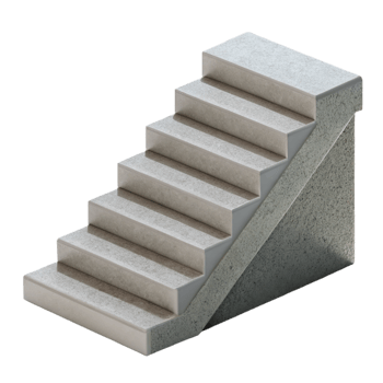 acclaimed art deco Concrete staircase precast concrete step, NO BACKGROUND with Transparent Background. artisan png