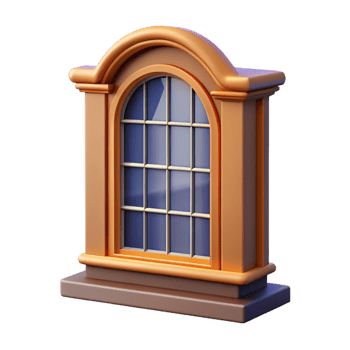 hypnotic passionate urban Georgian townhouse window sash and frame, NO BACKGROUND with Transparent Background. ultra HD png