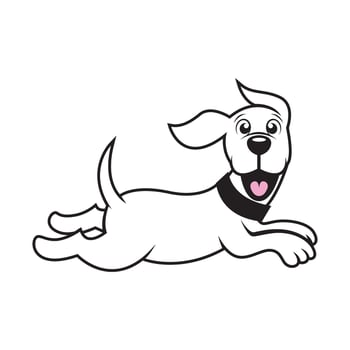 Running dog illustration design vector