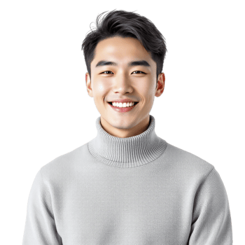 A man in a turtle neck sweater smiling png