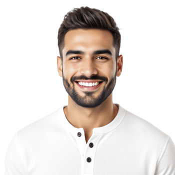 A man with a beard and white shirt png