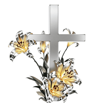 A cross with flowers and a cross on it png