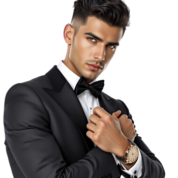 A man in a tuxedo with a watch png
