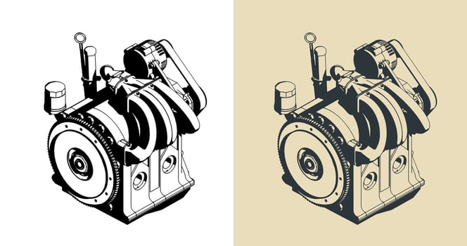 Wankel rotary engine vector