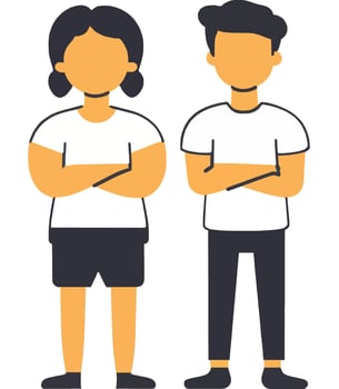 Casual Youth Characters Standing Together vector