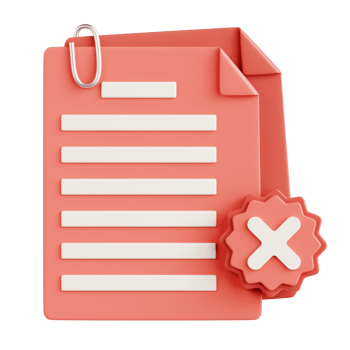 Rejected Document 3D Illustration png
