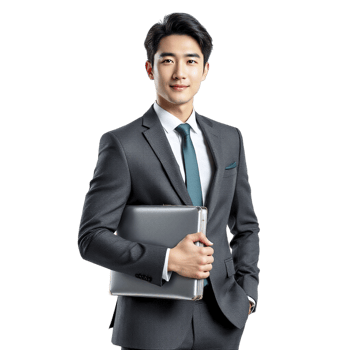 Asian businessman holding a folder png