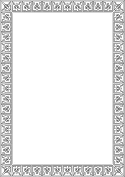 black contour square classic byzantine ornament. Rectangle, border, Ancient Greece, Eastern Roman Empire frame. Decoration Russian Orthodox Church vector
