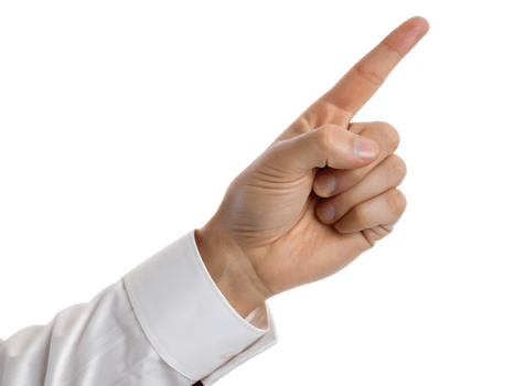 Man's Hand Pointing Upward, on Transparent Background png
