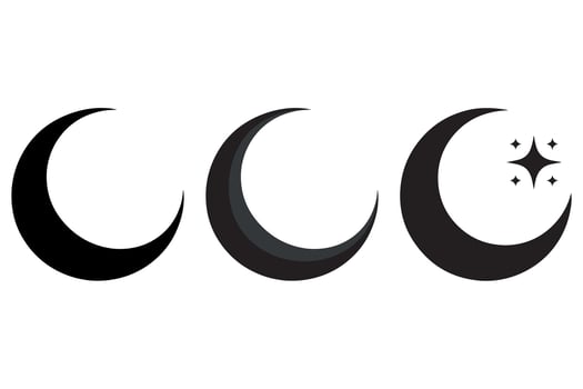 Beautiful Crescent Moon Silhouette Art vector