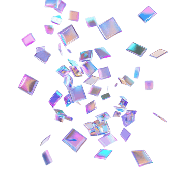 Holographic Iridescent Squares Falling Abstract 3D Design Background png